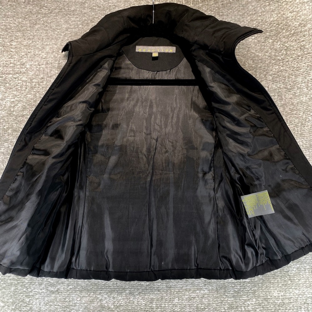Kenneth Cole Reaction Black Quilted Puffer Vest Women M Medium Full Zip Collar - Picture 6 of 8
